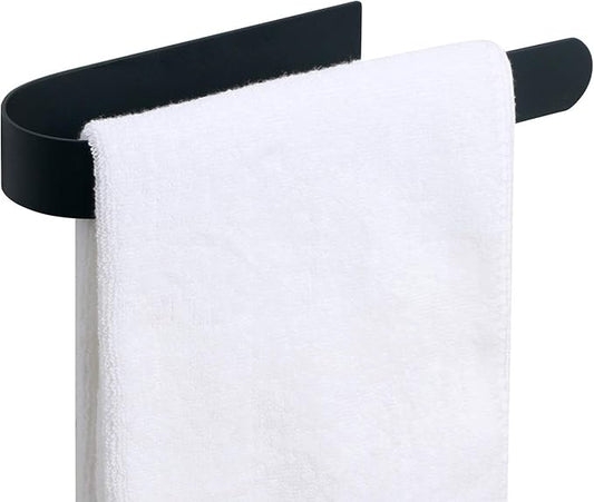 HouseAid Self Adhesive Hand Towel Holder for Bathroom, Stainless Steel Adhesive Towel Bar, No Drilling Modern Hand Towel Hanger, Matte Black