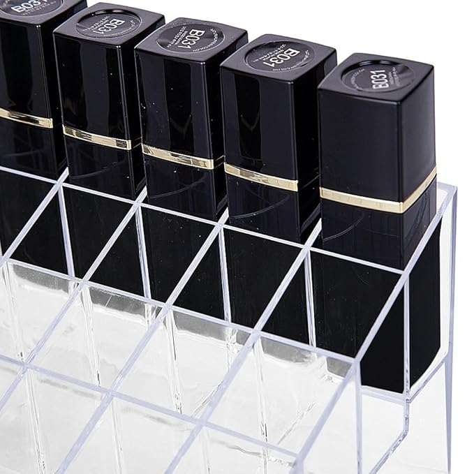 HBlife 2Pack Lipstick Holder, 40 Spaces Clear Acrylic Lipstick Organizer Display Stand for Cosmetic Makeup Organizer
