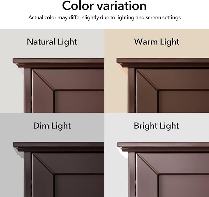 VANIRROR Bathroom Wall Cabinet Expresso Over Toilet Storage - 24x30 in Above Toilet Wood Medicine Cabinet with Adjustable Shelf & 2 Door Mounted Wall Cabinet