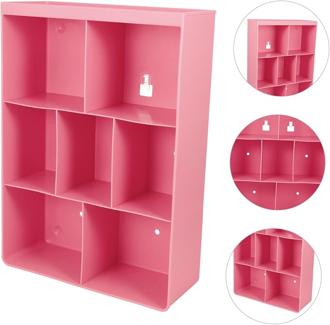 BESTYASH 1Pc Wall Mounted Storage Rack No Drilling Adhesive Shelf for Bathroom Kitchen Bedroom Material for Organizing Cups Bottles Cans