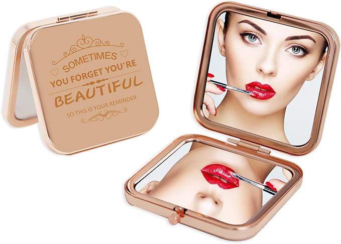 Personalized Gifts for Women Girls, Inspirational Compact Mirror, 2025 Graduation Gifts for Her, Unique Mothers Day Birthday Gift for Mom Wife Sister Daughter Niece Friend Granddaughter Grandma Aunt