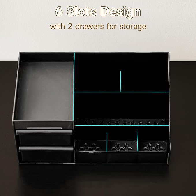 Large Black Vanity Organizer for Men, Countertop Cologne Organizer with Drawers, Perfume Stand & Mens Skincare Storage, Deodorant Display for Bathroom Bedroom Dresser, Ideal Gifts for Men