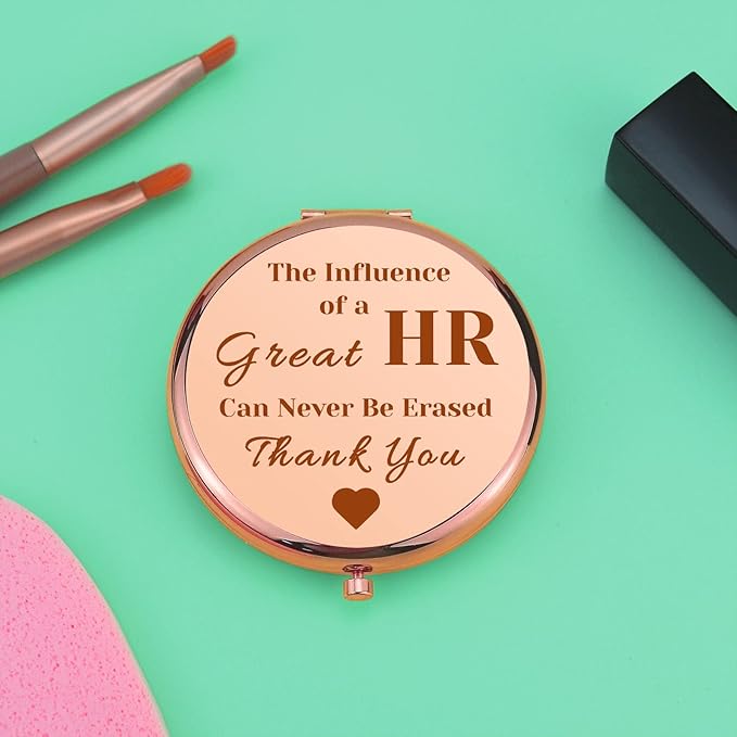 HR Appreciation Gifts HR Gift for Women Compact Makeup Mirror Human Resources Presents Ideas Human Resources Director Present Thank You Folding Makeup Mirror for Manager Coworker Birthday Retirement