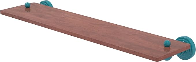 Allied Brass WP-1-22-IRW-GLT Waverly Place Collection 22 Inch Solid IPE Ironwood Shelf, Glokzin Teal