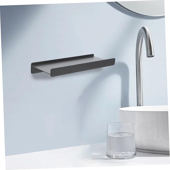 Aluminum Alloy Bathroom Shelf Organizer Wall Mounted Floating Rack for Makeup Storage Space-Saving Partitioned Design Humidity-Resistant Kitchen Wall Shelf