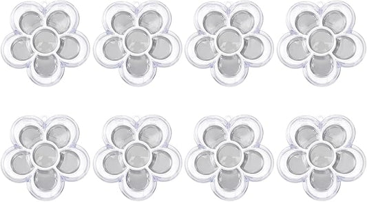 Beaupretty Six-Grid Blossom Sub Box Compact Clear Cosmetic Display Case for Concealer Eyeshadow Lipstick Organizer 2.2X2.2X0.4 Inch Portable Makeup Storage