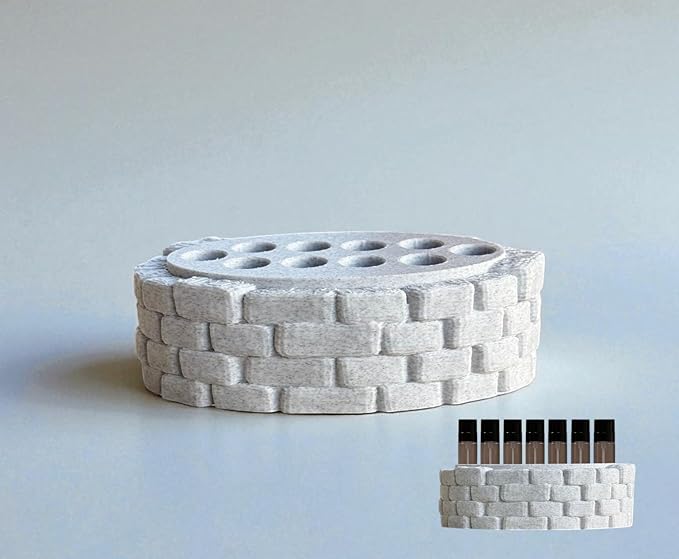 BrickBlock Perfume Sample Organizer ?€? Stone?€?Brick Texture & Vial Display Stand ?€? Modular Brick?€?Tray for Scent?€?Bottle 2ml and 8?€?ml Vials, Vanity or Dashboard (2ML Mini Perfume Samples)
