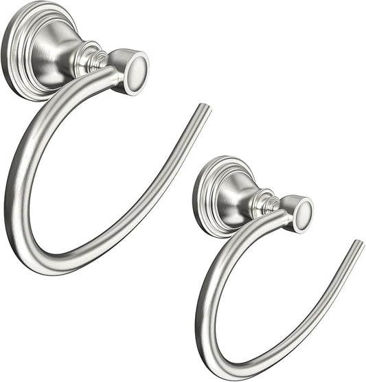 Towel Ring 2 Pack, Stainless Steel Hand Towel Holder for Bathroom Wall Mount, Heavy Duty Towel Hanger for Kitchen, Bath, RV(Brushed Nickel