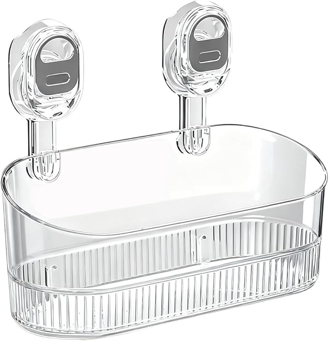 2026 New No-Drill Bathroom Suction Storage Box, Suction Cup Shelf, Multi Functional Wall-Mounted Organizer for Home Bathroom