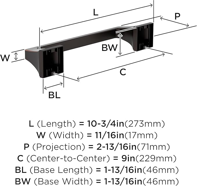 Amerock Mulholland Oil-Rubbed Bronze 9 inch (229mm) Towel Bar, BH36025ORB