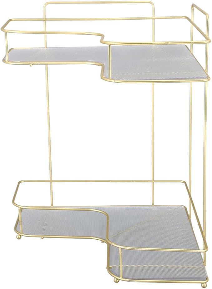 Corner Bathroom Organizer Shelf, Large Capacity Corner Storage Rack, Acrylic and Iron Frame with Adjustable Shelves, Rustproof Bathroom Shelf Organizer for Toilet Kitchen Dressing (Countertop Model
