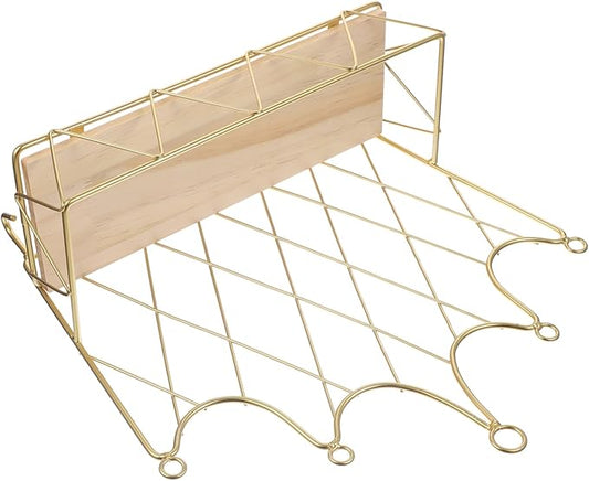 ULTECHNOVO Crown Shaped Wall Hook Storage Rack Iron Decorative Shelf for Bathroom Living Room Bedroom Wall Art Organizer with Hooks Stylish Home Decor