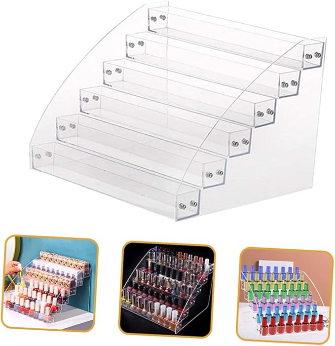 FRCOLOR Multi Layer Nail Polish Organizer Rack Display Your Favorite Colors Stable Base for Home Salon Use Also Holds Lipstick and Essential Oils