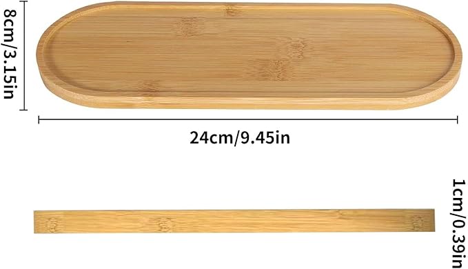 Bamboo soap Dispenser Tray, Bathroom Countertop T ray Kitchen T ray Bamboo T ray Sink Tray Dresser Jewelry Ring Dish, Comestic Holder Bathtub Organizer, Ideal for Jewelry, Cosmetics（ 24 × 8 cm）