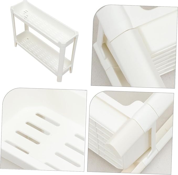 Garneck Multifunctional Storage Rack Pp Plastic Space-Saving Corner Bathroom Shelf