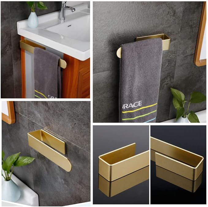 szhdxsy Towel Rack SUS 304 Stainless Steel Towel Handle, self-Adhesive Towel Rack Towel Handle, Suitable for Bathroom, Kitchen - Gold Color
