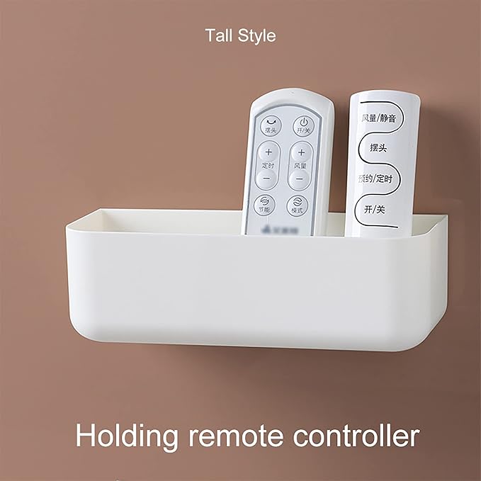 Adhesive Plastic Floating Shelf Stick on Wall Mounted Shower Caddy Shower Organizer for Bathroom Kitchen Extra Storage Needed (2pcs Short)