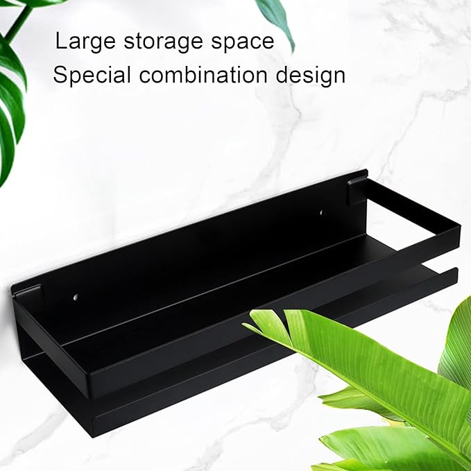 flexman Bathroom Rack, 40 X 10 X 6cm Stainless Steel Bathroom Shelves, Large Capacity Floating Shelves Bathroom, for Dormitories, Bathrooms, Toilets