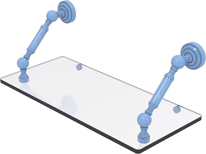 Allied Brass DT-1-18-FTB Dottingham Collection 18 Inch Floating Glass Shelf, Flat Troll Blue
