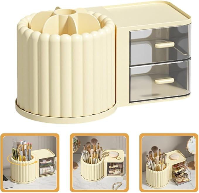Rotating Pen Holder Makeup Brush Organizer Convenient Cosmetic Brush Holder Cosmetic Desktop Pen Organizer Office Organizer Supply cil