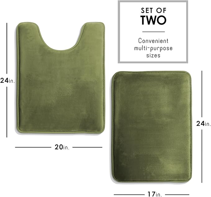 Clara Clark Bathroom Rugs, Velvet Memory Foam Bath Mat, Non-Slip Bath Rugs, Machine Wash, Dries Quickly, Ultra Soft Plush Bath Mats for Bathroom,