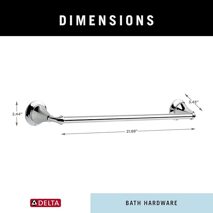 DELTA FAUCET 79418 Linden 18 in. Wall Mount Towel Bar Bath Hardware Accessory in Polished Chrome