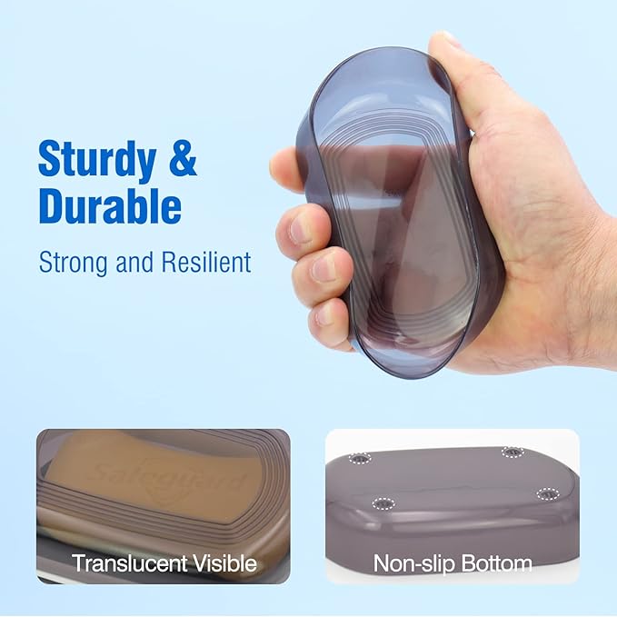 AIMAIAIMAI Travel Soap Container, Leakproof Soap Box, Travel Soap Holder with Removable Draining Layer, Portable Soap Case for Traveling, Camping, Gym (Black)