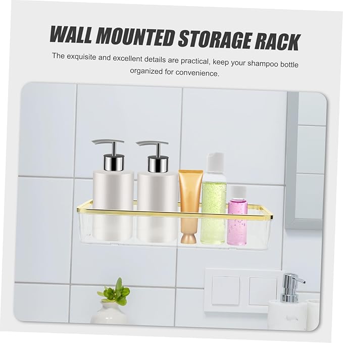 Mobestech Transparent Wall Mounted Bathroom Shelf Rack for Multi Functional Clear Storage for Skincare Products Sturdy and Elegant Design