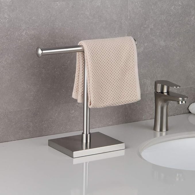 Hand Towel Holder Stand Modern Tree Rack Free Standing for Countertop, SUS 304 Stainless Steel Brushed Finished DZY011-LS