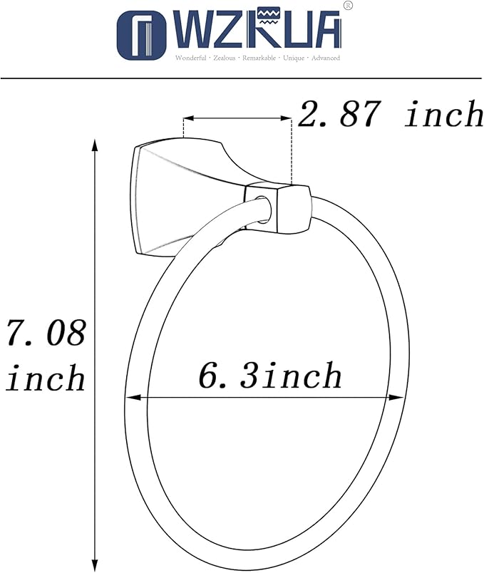 Hand Towel Holder for Bathroom Kitchen Brushed Nickel Towel Ring Towel Hanger Stainless Steel and Zinc Alloy Wall Mount