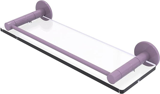 Allied Brass FR-1/16G-LVN Fresno Collection 16 Inch Glass Shelf with Vanity Rail, Lavender