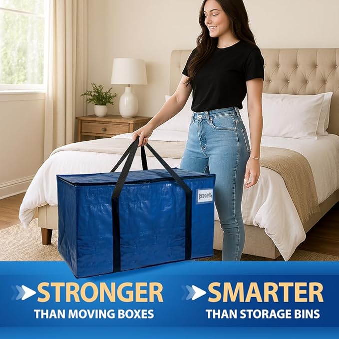 ClearSpace Heavy Duty Moving Bags or Storage Bag ?€? Large Moving Boxes with Backpack Straps, Zippers & Handles ?€? Perfect for Moving, College Dorm, Traveling, Camping, Christmas Decorations, 2 Pack