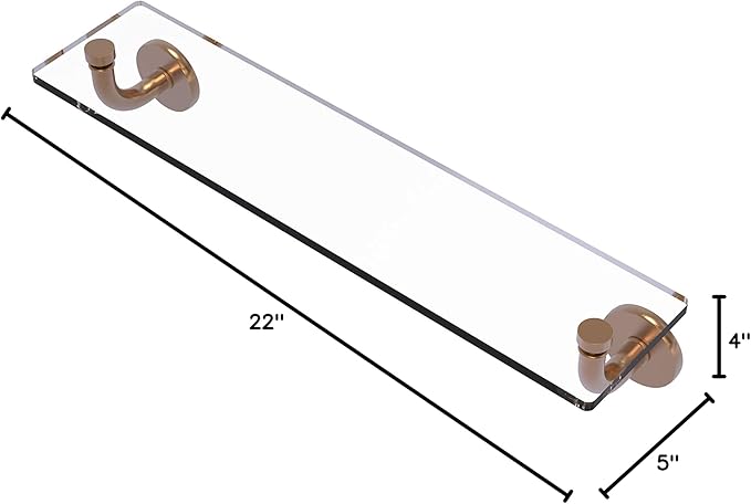 Allied Brass RM-1-22 Remi Collection 22 Inch Vanity Beveled Edges Glass Shelf, Brushed Bronze