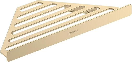 hansgrohe AddStoris 6-inch Corner Basket in Brushed Gold Optic, 41741250