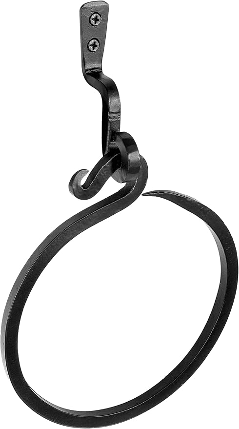 Wrought Iron Towel Ring - A Touch Of Artisanal Charm To Your Kitchen Or Bathroom With Our Handmade Towel Rack. Crafted By Blacksmiths, This Rustic Towel Rack Will Add A Timeless Elegance To Your Space