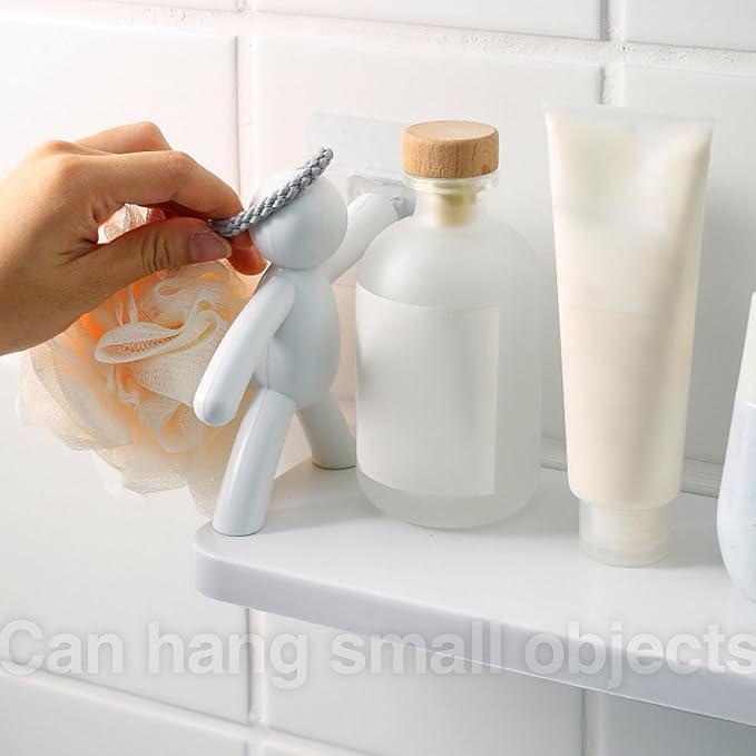 The Kitchen Toilet Receive Shelf，No-Drill Floating Wall Shelves - Space-Saving Multipurpose Storage for Bathroom, Kitchen, Office - Waterproof Adhesive Design with 5kg Load Capacity (White*2)