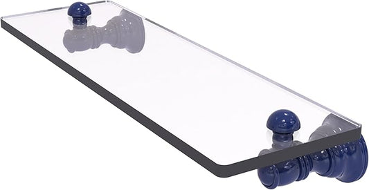 Allied Brass CL-1-16-MBL Carolina Collection 16 Inch Glass Shelf, Mediterranean Blue