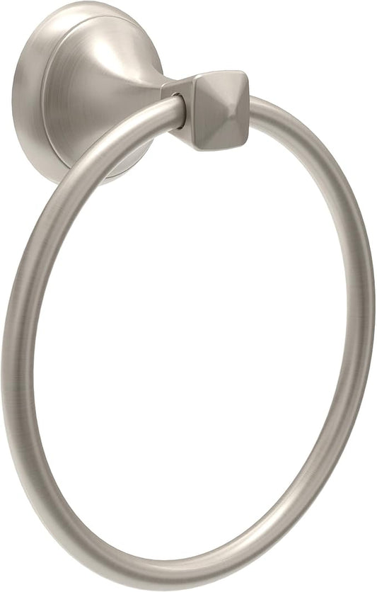Delta Esato (1-Pack) Hand Towel Holder SpotShield Brushed Nickel Towel Racks for Bathroom Wall Round Towel Ring Holder for Bath Towel Hanger for Kitchen, Bathroom Accessories ESA46-DN