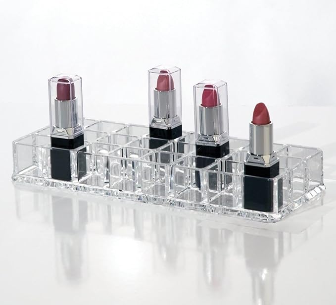 Lipstick Storage Box 24 Grid New Acrylic Transparent Makeup Organizer Cosmetic Display Stand Lipstick Holder