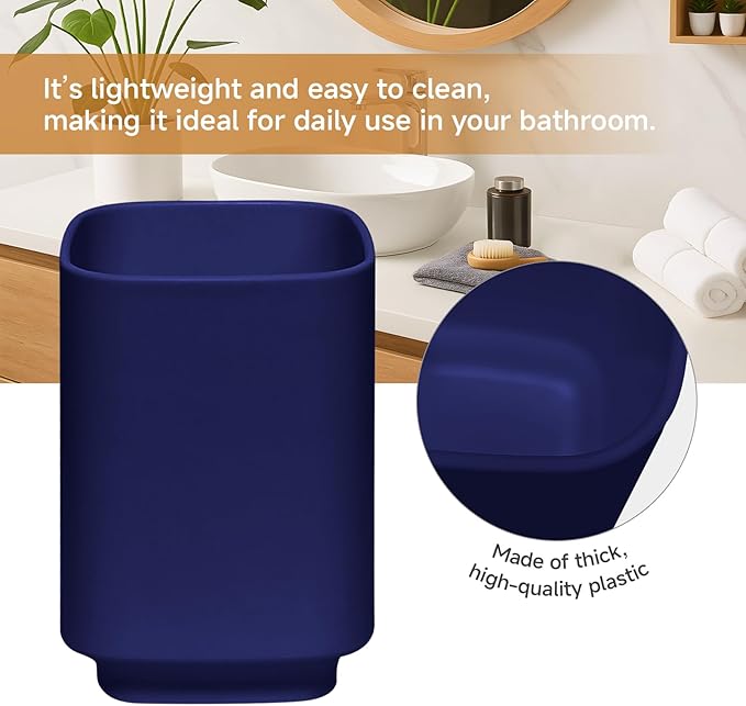 4 Piece Bathroom Accessory Sets, Blue Bathroom Accessories Sets Include Toothbrush Holders Set, Soap Dispenser, Soap Dish and Toothbrush Cup, Modern Bathroom Decoration