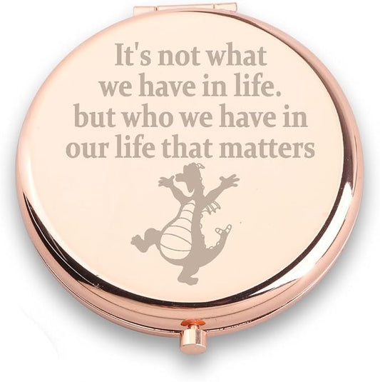 WUSUANED Purple Dragon Makeup Mirror Figment Lover Gift Cartoon Character Inspired Mirrors Travel Imagination Gift Dragon Lover Gifts (Purple Dragon Mirror 2)