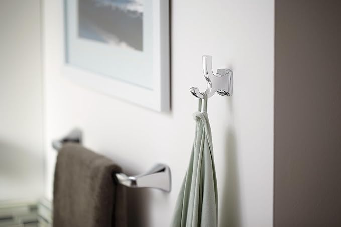 Moen Voss Brushed Nickel 24-Inch Bathroom Towel Bar, Wall Mounted Bath or Hand Towel Rack, YB5124BN