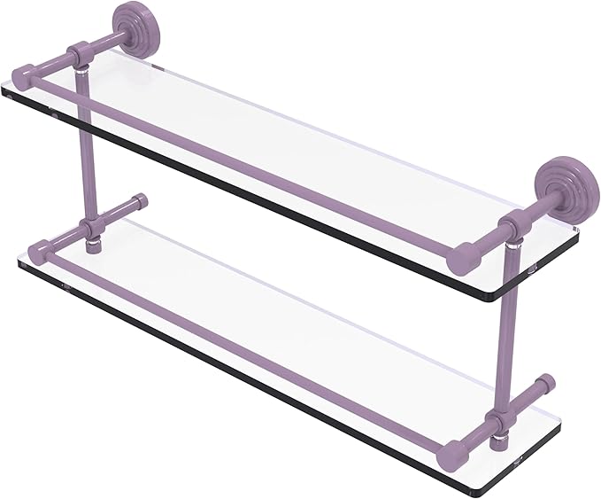 Waverly Place Collection Double Glass Shelf with Gallery Rail