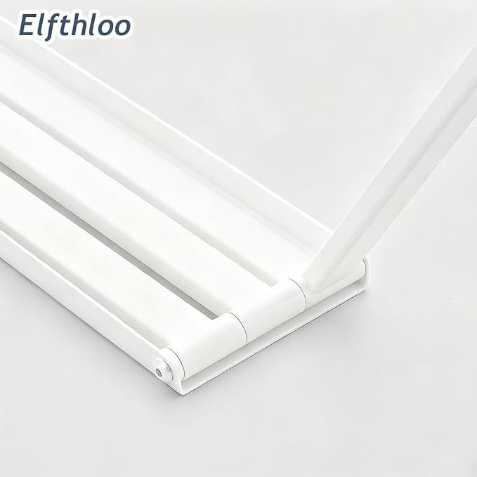 Small Swivel Foldable Towel Rack, Elfthloo 24cm(9.45 in) Rotating 3-Arm Towel Bar Rod, Space Saving Wall Mounted Holder, Stainless Steel Swing Out Hanger for Bathroom, Kitchen (1 Pack, White)