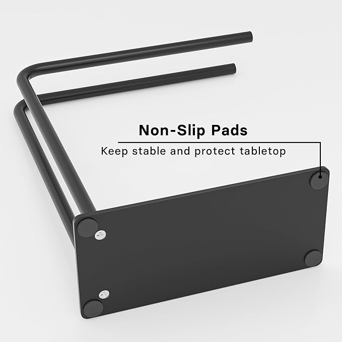 Hand Towel Holder Stand for Bathroom Kitchen Countertop, Matte Black Modern Free Standing Towel Racks with Heavy Base, Holds 2 Towels