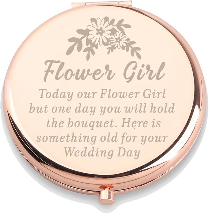 WUSUANED Flowers Girl Makeup Mirror Proposal Gifts Wedding Party Gifts Bridesmaid Mirror Mother of The Bride Gift