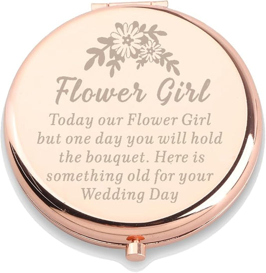 WUSUANED Flowers Girl Makeup Mirror Proposal Gifts Wedding Party Gifts Bridesmaid Mirror Mother of The Bride Gift