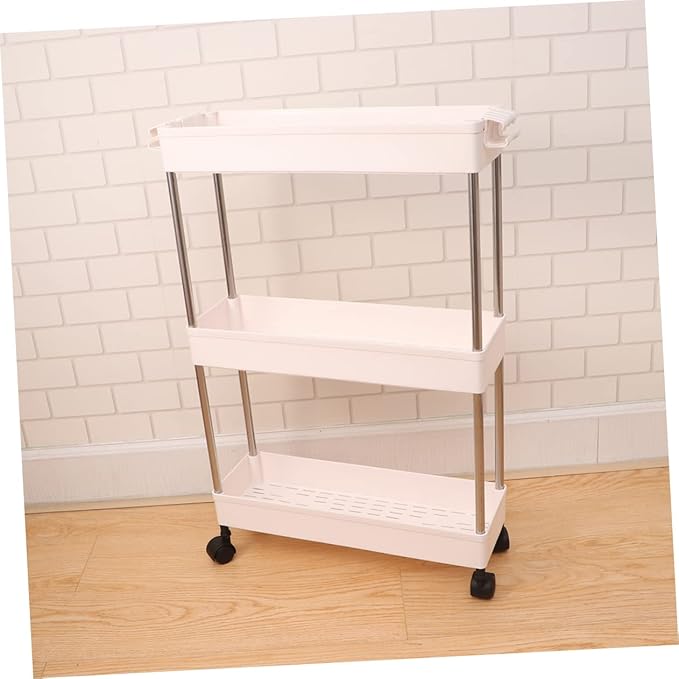 Cabilock 1pc Plastic Multi-Layer Bathroom Storage Rack White Organizer for Kitchen and Bathroom Space-Saving Shelf for Toiletries and Accessories