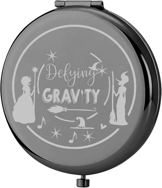 KEYCHIN Witch Pocket Mirror Elphaba and Glinda Fans Gifts Defying Gravity Witch Compact Makeup Mirror Broadway Elphaba and Glinda Witch Merch (Defying Gravity-Bl)