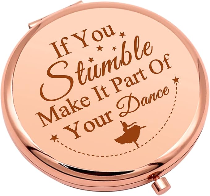 Inspirational Gifts Dancer Gift for Women Compact Makeup Mirror for Dance Lover Encouragement Gifts for Dance Teacher Motivational Gift Folding Makeup Mirror for Dancer Teams Christmas Birthday